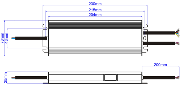 80W 96W 100W 120W RGBCW DMX LED 驱动器尺寸