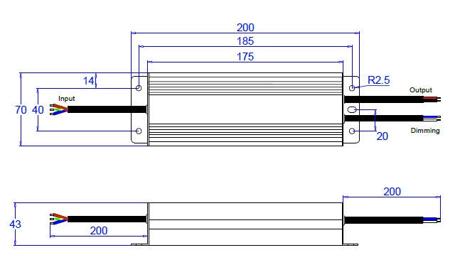 80W 0-10V LED电源尺寸