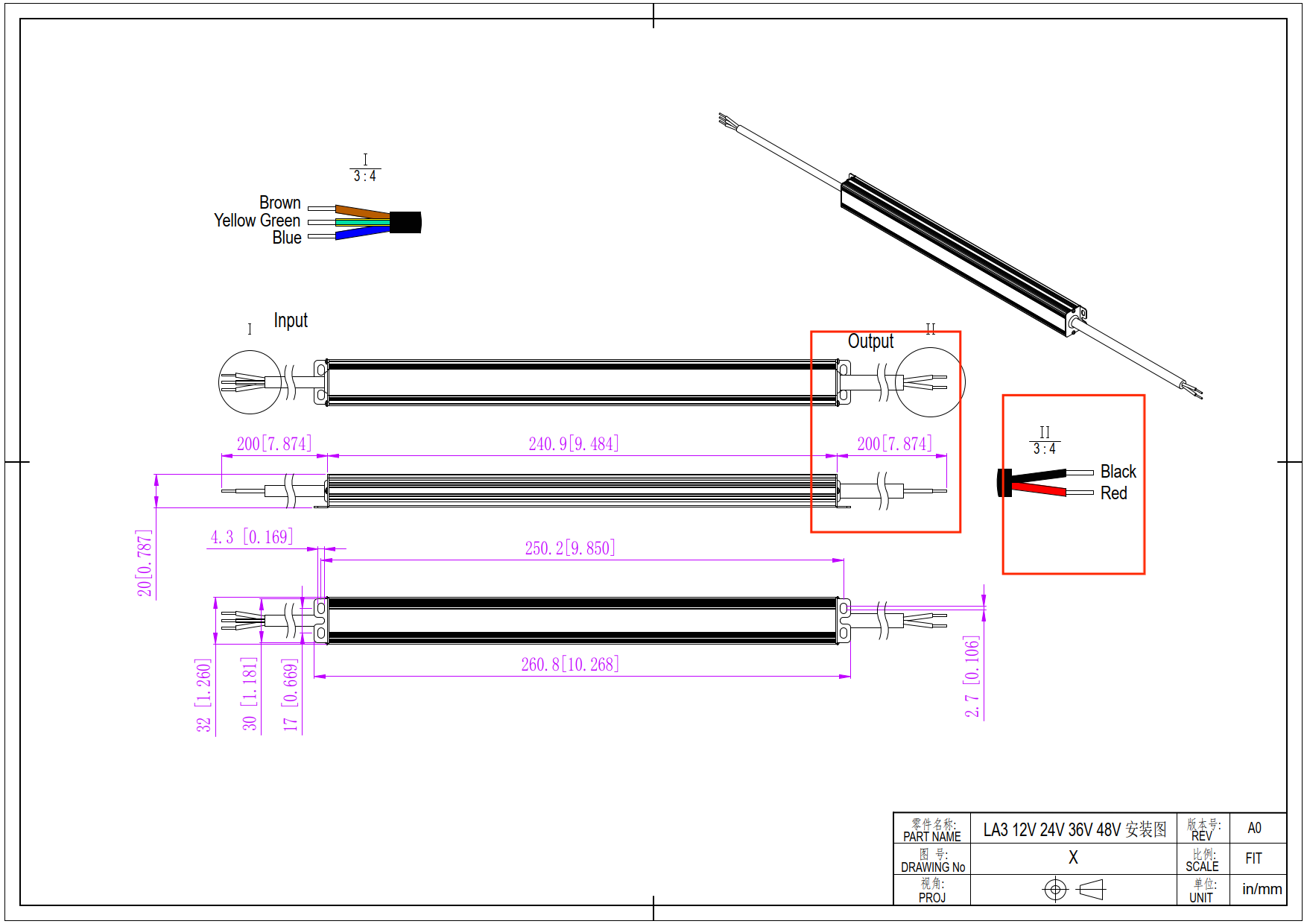 30W Triac 超薄 LED 驱动器尺寸