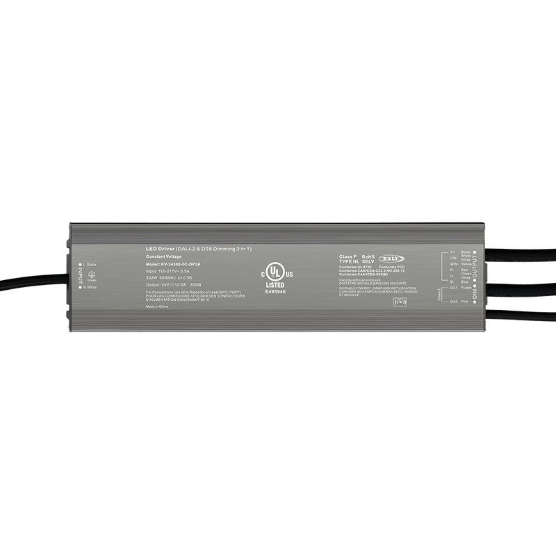 DP2 300W CV RGB CW DALI 2 推可调光 LED 驱动器 12Vdc 24Vdc 36Vdc 48Vdc