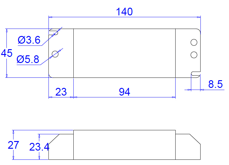 10W 0-10V LED电源尺寸