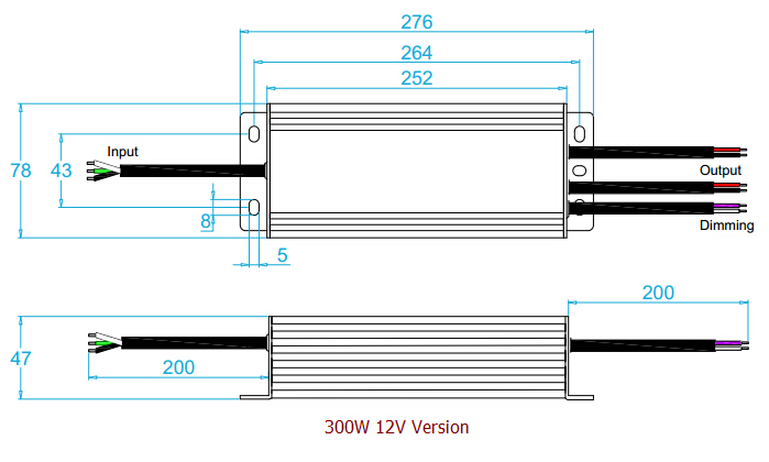 12v 300w 0-10V LED 电源接线图