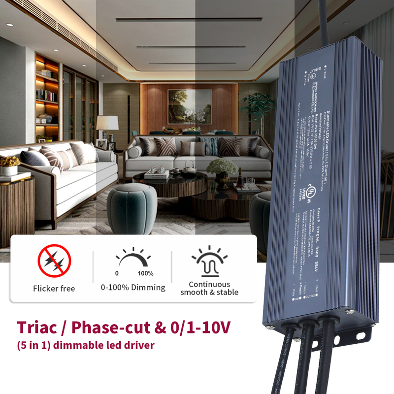 150W 200W 三端双向可控硅开关元件 0-10V 可调光 LED 驱动器 CV 12Volt 24Volt 36Volt 48Volt