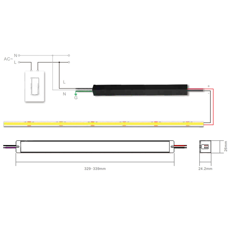 96W 100W 150W 200W 轨道照明导轨 Triac 0-10V LED 灯驱动器，适用于 LED 灯条