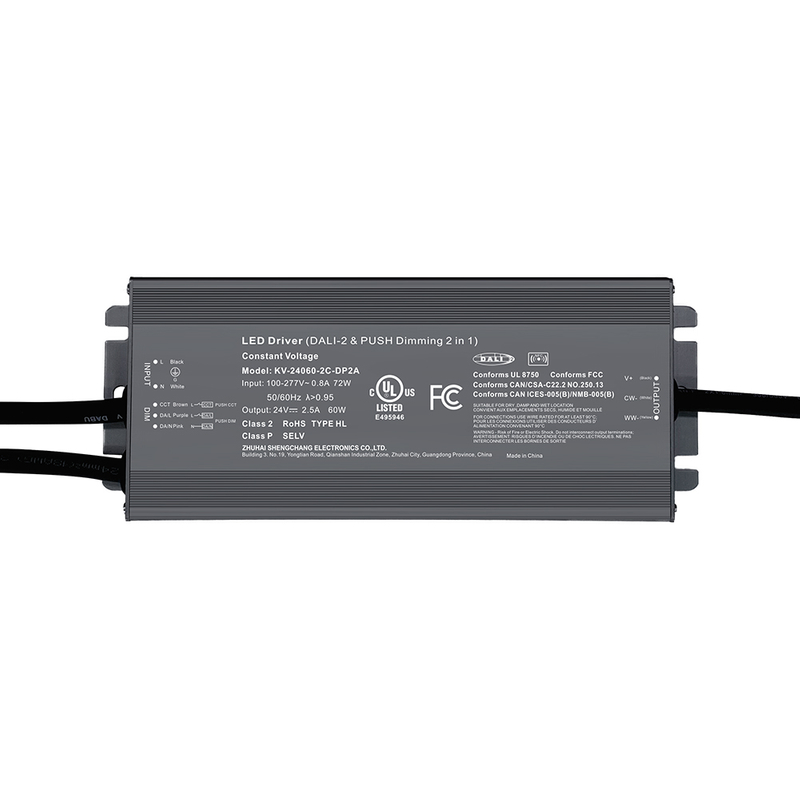 DP2 60W 75W CV CCT DALI 2 推可调光 LED 驱动器 12V 24V 36V 48V DC