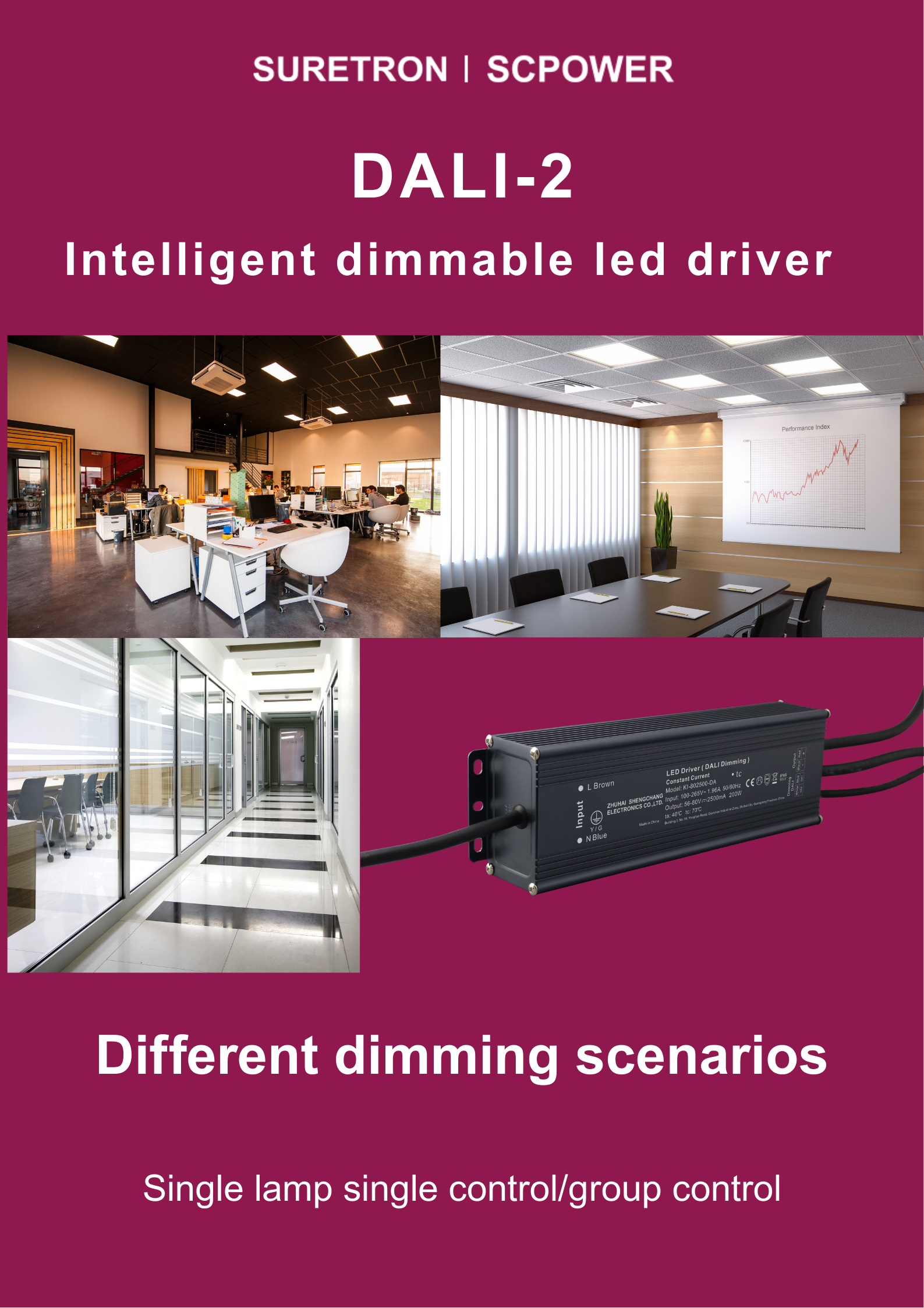 Suretron DALI-2 intelligent power supply for achieving group control